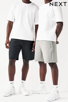 Black/Grey 2 Pack Zip Pocket Jersey Shorts (N47402) | 198 QAR