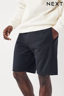 Bleumarin - Croi drept - Pantaloni scurți din tricot cu buzunare cu fermoar (N47405) | 146 LEI
