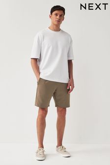Dark Stone Straight Zip Pocket Jersey Shorts (N47408) | kr243