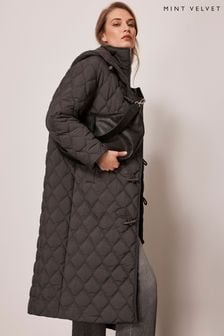 Mint Velvet Grey Quilted Layered Parka (N47534) | €124