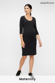 Mamalicious Black Maternity 3/4 Sleeve Dress (N47866) | $31