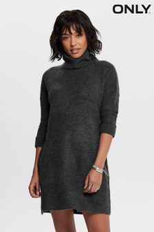 ONLY Grey Knitted Roll Neck Jumper Dress (N47887) | 43 €