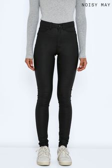 NOISY MAY Black Callie High Waist Coated Skinny Jeans (N47922) | TRY 1.047