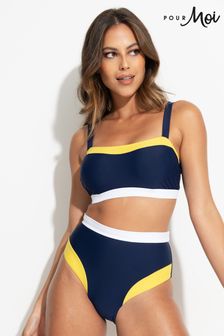 海軍藍 - Pour Moi Palm Springs隱形鋼圈吊帶泳裝上衣 (N48069) | NT$1,490