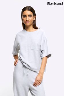 River Island Silver Brushed Cargo T-Shirt (N48133) | €10