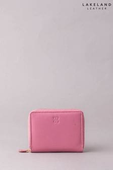 Светло-розовый - Большой кожаный кошелек на молнии Lakeland Leather (N48232) | €34