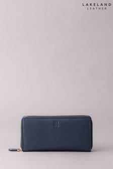Azul marino - Monedero grande de piel con cremallera de Lakeland Leather (N48235) | 50 €