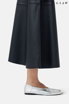 حذاء باليرينا Jigsaw بتصميم مسطح ومدبب باللون الفضي (N48271) | 610 د.إ