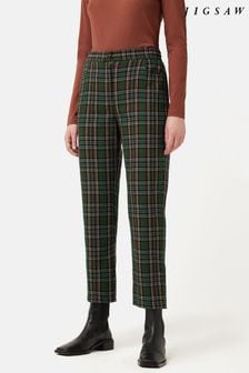 Jigsaw Green Nevis Tartan Check Trousers (N48297) | €89