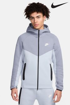 Jasnoniebieski - Bluza polarowa z kapturem Nike Tech zapinana na suwak (N48319) | 695 zł