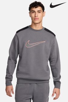 Gri - Bluză cu guler rotunjit și blocuri de culoare Nike Sportswear (N48603) | 358 LEI
