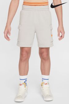 Nike Grey Swoosh Fleece Cargo Shorts (N48606) | €42