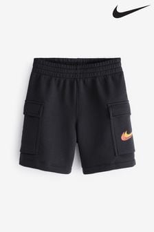 Black - Nike Swoosh Fleece Cargo Shorts (N48607) | kr600