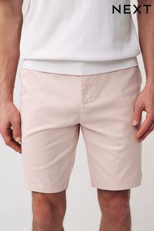 Light Pink Slim Fit Stretch Chinos Shorts (N48678) | LEI 126