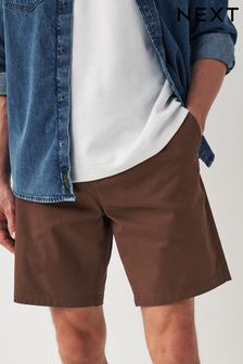 Brown Slim Fit Stretch Chinos Shorts (N48685) | $29