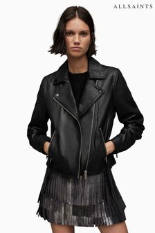 Черный/хромированный - Байкерская куртка Allsaints Dalby (N48762) | €438