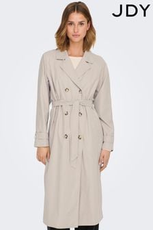 JDY Grey Long Trench Coat (N48792) | AED277