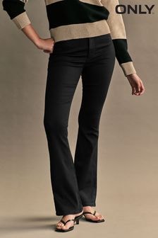 ONLY Black Royal High Waisted Stretch Flared Jeans (N48857) | $51