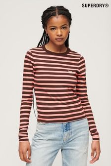 Superdry Brown Stripe Long Sleeve Top (N48915) | $39