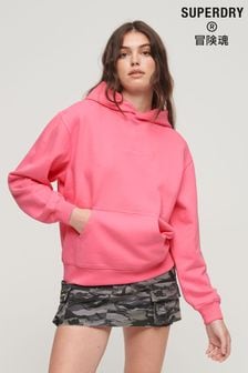 Superdry Pink Micro Logo Embroidered Boxy Hoodie (N48964) | €87