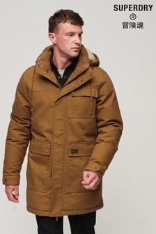 Superdry Brown Workwear Hooded Parka Jacket (N48968) | €276