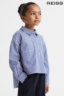 Reiss Blue Danica Junior Striped Cotton Shirt (N49014) | €51