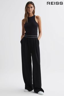 Черный - Широкие брюки с эластичными штанинами Reiss Abigail (N49017) | €228