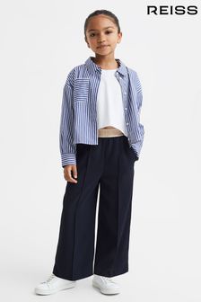 Reiss Blue Danica Senior Striped Cotton Shirt (N49019) | OMR30