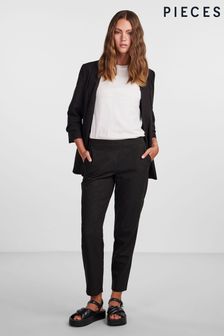 PIECES Black Slim Leg Trousers With Elasticated Waist (N49037) | $64