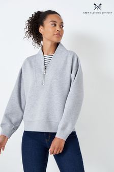 Szary teksturowany sweter Crew clothing company w stylu casual (N49165) | 185 zł