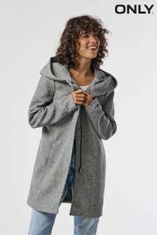 ONLY Grey Hooded Smart Coat (N49241) | ₪ 210