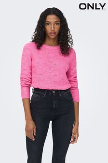 ONLY Pink Round Neck Soft Touch Knitted Jumper (N49299) | MYR 132