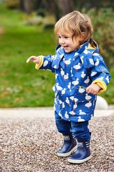 Синий с утками - Непромокаемая куртка в стиле бебе Jojo Maman (N49444) | €66