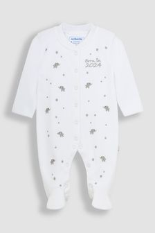 JoJo Maman Bébé Born in 2024 Embroidered Sleepsuit