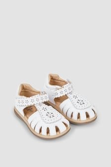 白色 - Jojo Maman Bébé漂亮包頭皮涼鞋 (N49476) | HK$267