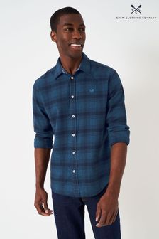 Crew Clothing Company Blue Check Print Cotton Casual Shirt (N49585) | $143