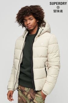 Superdry Cream Hooded Sports Puffer Jacket (N49644) | 46,220 Ft