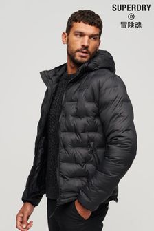 Superdry Black Short Quilted Puffer Jacket (N50395) | SGD 232