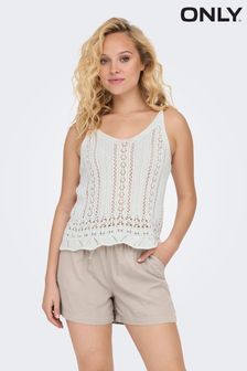 ONLY Cream Crochet Cami Vest (N50484) | Kč635