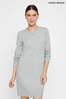 VERO MODA Grey Cosy Long Sleeve Jumper Dress (N50584) | kr467