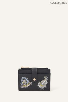 Accessorize Embroidered Removable Black Card Holder (N50634) | TRY 673