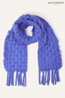 Accessorize Blue Textured Blanket Scarf (N50762) | LEI 131