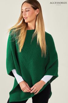 Accessorize Green Ribbed Poncho (N50775) | 52 €