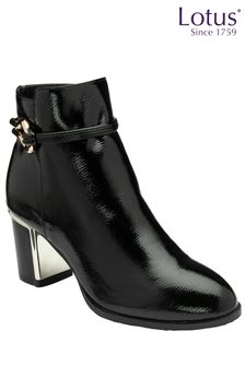 Lotus Onyx Black Heeled Ankle Boots (N50854) | $103