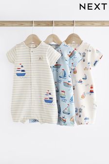 Blue Boat Baby Jersey Rompers 3 Pack (N51116) | NT$750 - NT$930