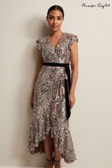 Phase Eight Gold Petite Enja Sequin Maxi Dress (N51129) | 1,133 QAR