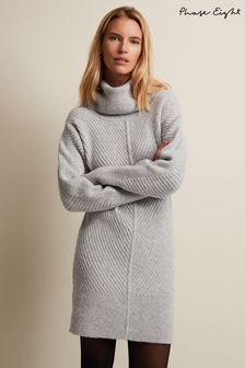 Phase Eight Grey Fillipa Knitted Tunic Mini Dress (N51145) | ₪ 553