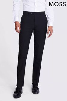 MOSS Tailored Fit Black Trousers (N51186) | AED277