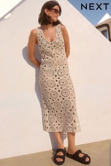 Ecru Crochet Dress (N51233) | kr850