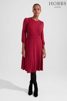 Hobbs Red Indi Jersey Dress (N51243) | 68 €
